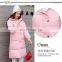 2017 New Down Jacket Korean Version of the Color Hooded Smile to Increase the Long Section of Women's Cotton Coat