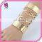 European retro style metal exaggerated texture striped punk temperament wide open bracelet
