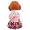 Pet dog Cat Floral strawberry skirt Big bowknot skirt dress puppy Pomeranian apparel Clothes
