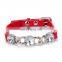 Rhinestone heart cat collar leather stitching pet collar small dog collar