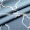 Romantic cheap window embroidery dusty blue voile fabric for curtains