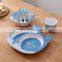 Bamboo fiber tableware set for children creative cartoon bowl divided gift tableware Whale style bamboo fiber tableware