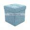 RTS Blue Ottoman Living Room Pouffe, Best Quality Fabric Stool for Bedroom, Amazon Velvet Ottoman