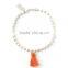 Fashion orange Tassel Bracelet custom Natural Stone Bead Bracelet TSBR004