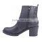 Fashionable girls high heel ankle boots cowgirl security splicing zipper boots
