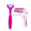 Manufacturer wholesale rubber handle shavers disposable shaver for women