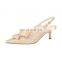 2020 Elegant model new style women shoes design bow tie ladies heel pointed toe footwear sandals made in Spain