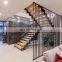 Custom steel balustrade residence timber tread staircase