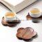 new design wintersweet shape walnut cup mat wood cups coaster 9.5x1cm