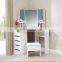 5 Drawer 3 Mirror and Stool Makeup Vanity Table Bedroom Furniture