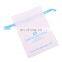 Wholesale drawstring gift silk satin pouch hair extension packaging black satin bag with customized logo