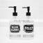 Wholesale 2pc bathroom soap dispenser set solvent glass soap dispenser sets