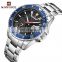 Naviforce Top Brand 9191 SSBE Independent Quartz Watch Stainless Steel 3ATM Waterproof Men's Watch, Relogio Reloj