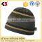 High Quality Cheap Custom Men Thick Knit Striped Beanies With Custom Woven Label