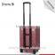 Professional large trolley Cosmetic Case with 4 wheels, rolling makeup case with trays