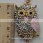 3D popular key chain 2014 fashion jewelry cute crystal owl keychain