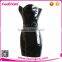 2015 Wholesale women zipper black tight leather dress