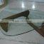 Japanese designer furniture temper glass top triangle coffee table
