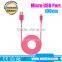 colorful flat 1M micro usb data cable, Micro USB Cable for Samsung charge