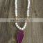 China Wholesale Natural Stone Beads Necklace Gold Folied Arrow Head Agate Pendant Necklace