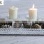 untique white metal tray candle holder