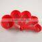 5 pcs red color plastic measuring cups set