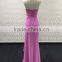 Pink Chiffon Teenage Aqua Color Bridesmaid Dress With Rhinestones