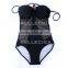 Chic & Sultry - RELLECIGA Half Cut-Out Black One-Piece with Push-Up Molded Foam Cup