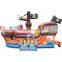 pvc tarpaulin inflatable pirate ship bounce water slide for sale