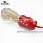 Modern Style Red Metal Ceiling Rose Lamp Holder,Colourful Metal Lamp Holder with Fabric Cable