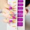 Wholesale custom purple glitter nail polish sticker sexy long nail strips nail art supplier