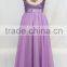 K124 Spaghetti Straps A Line Backless Floor Length Chiffion Bridesmaid Dress