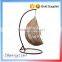 Cheap price indoor outdoor patio rattan wicker hanging egg swing chair with metal stand