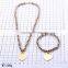 Charming ! classical style fashion design multi color beads stainless steel jewelry set