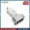 Portable Space Aluminum Alloy Dual Usb Car Charger For Promotion