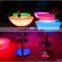 stainless steel base glass top Led Light Cocktail Table