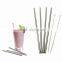 Reusable Straight Drinking Straw, Stainless Steel Beverage Straws with Cleaning Brush for Juice Cocktail Beverage