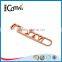 Zinc alloy rose gold rectangle hollow logo zipper puller