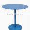 Office Tempered Glass Convenient Table, Metal Legs Round Dining Table