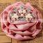 satin hanmade rose flower with crown for kids hair accessories