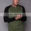 Latest contrast raglan sleeve crew neck cotton men t shirt