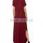 Guangzhou Clothing OEM Red Pocket Split Dress Pictures Of Latest Elegant Designs