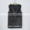 2016 latest design European style fashion long faux fur vest for woman