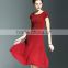 Wholesale free size bodice plicated long dress for lady