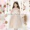 2 colors round neck satin sequins beaded long kids dresses