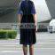 High Quality Sexy Lady Long Lace Sleeve Velvet Embroidered Dress