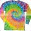 Colortone Womens/Ladies, Mens Tie Dye Long Sleeve T-Shirt, Rainbow Tie-Dye Long Sleeve Lightweight Dry Fit PerformanceT-Shirts