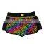 unique 100% polyester rainbow design women boardshorts