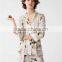 European lasted cotton sleep wear printed short-sleeved trousers with two sets of pajamas suit ladies