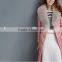 Euro Fashion Real Curly Lamb Fur Long Overcoat with Silver Fox Fur Collar and Leathe Belt Sheep Skin Fur Overcoat